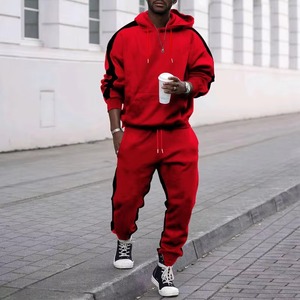 Custom Mens Color Blank Hoodie and <b>Sweatpants</b> <b>Set</b> Loose Fit Streetwear Joggers Sweatsuit <b>Set</b> OEM Factory Casual Tracksuit - Product Image 6
