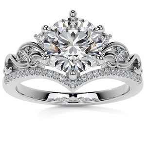 Bague de fiançailles solitaire en moissanite, argent sterling 925 plaqué or 14 carats, cadeau de luxe pour mariage, promesse ou anniversaire - Product Image 1