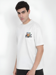 Nouveaux T-shirts thermiques surdimensionnés pour hommes, couleur unie, résistants, personnalisables, à épaules tombantes, en coton épais - Product Image 2