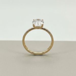 Anillo Unisex con Diamante Cultivado en Laboratorio, Corte Ovalado, Color D, Chapado en Oro de 18k, 3-4g, Certificado IGI, Joyería Fina Clásica para Boda o Compromiso - Product Image 5