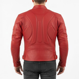 Veste de moto élégante, confortable, respirante, de haute qualité, pour hommes, en cuir résistant, avec rembourrage de sécurité - Product Image 6