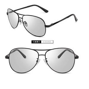 แว่นกันแดดโพลาไรซ์โลหะทรงนักบิน รุ่นใหม่ UV400 สำหรับกลางวันและกลางคืน เปลี่ยนสีได้ตามสภาพแสง แว่นตาผู้ชายสุดหรู - Product Image 5