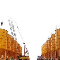 Silo à ciment industriel boulonné de 200 tonnes, grand réservoir de stockage de poudre avec dépoussiéreur à jet pulsé pour la production de béton