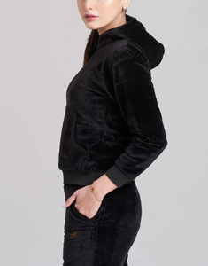 Luxury Solid Velvet Casual Plus Size Winter 2-Piece Breathable Eco-Friendly <b>Women's</b> Hooded Sweat <b>Tracksuit</b> Embroidery Hoodie - Product Image 6