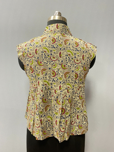 เสื้อกล้ามผ้าฝ้ายพิมพ์ลายบล็อกสำหรับผู้หญิง สไตล์ญี่ปุ่น รักษ์โลก เหมาะสำหรับฤดูร้อน ลายดอกไม้ สวมใส่สบายๆ สำหรับงานปาร์ตี้ - Product Image 6