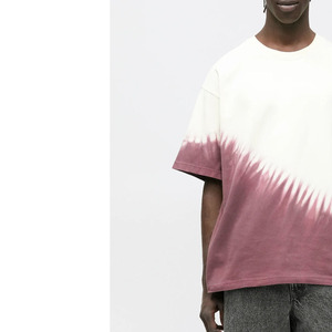 T-shirt en coton pour homme de haute qualité, col montant, épaules tombantes, coupe oversize, impression personnalisée, tie-dye, 100 % coton - Product Image 6