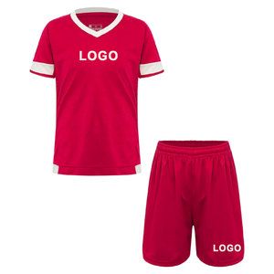 Conjunto de Camiseta de Fútbol Personalizable con Cuello en V Azul para Niños, 100% Poliéster, Absorbe la Humedad, Uniformes con Impresión por Sublimación - Product Image 3