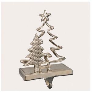 Polished Aluminum 3D Modern Christmas Tree <b>Stocking</b> Hook Heavy Duty Decorative Mantel Piece Garlands Festive Ornament - Product Image 5
