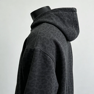 Sudadera con Capucha Personalizada de Alta Calidad, 100% Algodón, 400 g/m², Estampado Gráfico de Leopardo/Guepardo, con Cierre, para Hombre - Product Image 5