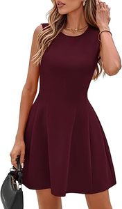 Robe d'été décontractée sans manches à col rond, coupe ajustée trapèze, tricotée unie, mini, respirante, idéale pour le travail, les fêtes ou les vacances - Product Image 3