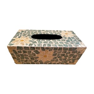 Handmade Wooden Tissue <b>Box</b> with Mother of Pearl Inlay for Home Decor - Product Image 5