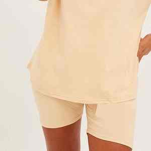 Wholesale Quality Custom Logo <b>Square</b> Neck Single Shade Lightweight Spandex Short Sleeves Women Summer <b>Set</b> - Product Image 2