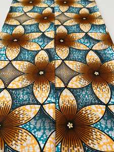 Tela de cera africana de 6 yardas impresa personalizada al por mayor, material de algodón de entrega rápida para ropa y sastrería Congo - Product Image 2