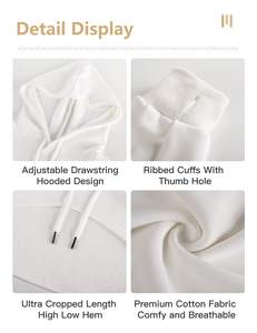 ชุดวอร์มไหมพรมแบบมีฮู้ดสำหรับผู้หญิงไซส์ใหญ่  แบบสวมใส่สบายๆ สไตล์สปอร์ต  ชุดสองชิ้น เสื้อครอปแขนยาวติดซิป  สำหรับฤดูหนาว - Product Image 6