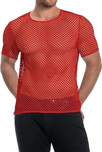Débardeur sexy transparent en résille pour homme, idéal pour l'entraînement musculaire, t-shirt en maille transparente, coupe ajustée, manches courtes, été - Product Image 3