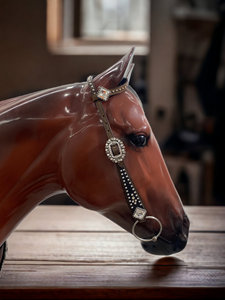 Ensemble de harnais western en nylon argenté pour cheval, avec têtière, collier de poitrée et rênes, double épaisseur, équipement équestre durable et réglable - Product Image 2
