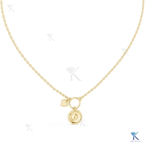 Collar con Colgante de Corazón y Ojo de Diamante Cultivado en Laboratorio, Oro Sólido de 14K y 18K, Joyería Fina para Mujer, Talismán de Protección, Venta al por Mayor - Product Image 6