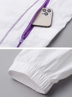 Veste coupe-vent unisexe blanche à capuche avec ensemble short, légère, résistante à l'eau, en polyester, pour l'été, vêtements de plein air, coupe ample