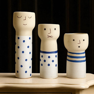 Juego de Jarrones de Cerámica Modernos Hechos a Mano AG Elements, Acabado Brillante, Ligeros, Ecológicos, Decorativos para Mesa, Interior Glaseado - Product Image 1