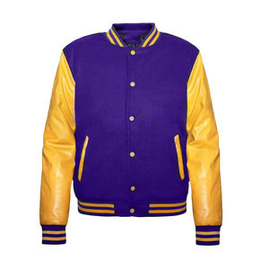 Chaqueta Varsity Unisex Personalizada al por Mayor con Diseño de Dibujos Animados, Ecológica, Forro de Poliéster, Exterior de Nailon/Algodón, Posición Frontal - Fort Worth - Product Image 1