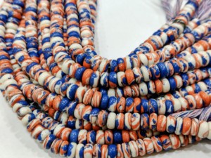 Perles en pierre d'agate Fordite multicolores, lisses, en forme de rondelle, pour la création de bijoux, brin de 8 pouces - Product Image 2