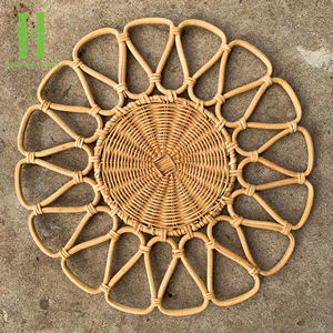 Platos de Mimbre Redondos Ecológicos Más Vendidos, Salvamanteles de Mimbre Estilo Boho, Salvamanteles Tejidos para Decoración de Mesa de HNH CRAFT - Product Image 2