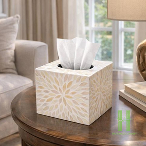 NEW DESIGN Handmade Mother of Pearl Tissue Box Cover Eco Friendly Shell Inlay Tissue Holder Luxury Home Decoration - Product Image 3