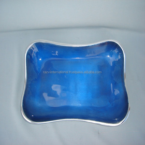 Bandeja de servicio redonda de metal, color rojo esmaltado, impreso - Product Image 5
