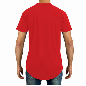 เสื้อยืดคอกลมชายทรงยาวแบบมีซิปด้านข้าง ตัดเย็บขอบโค้ง สไตล์สตรีทแวร์ รับผลิตแบบ OEM แบรนด์ส่วนตัว ขายส่งจากโรงงาน - Product Image 2