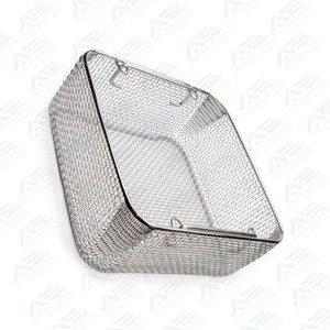Premium Holloware Sterilization <b>Basket</b> CE Certified Medical Stainless Steel <b>Wire</b> Mesh Tray Manual Surgical Dental Instruments - Product Image 5