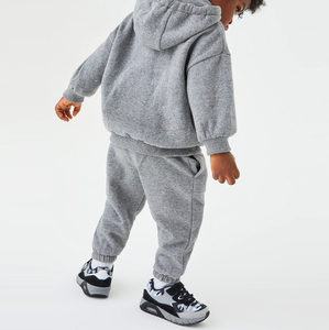 Unisex <b>Black</b> Hoodie And <b>Jogger</b> Set Full Sleeve Solid Color Casual Tracksuit With Drawstring Closure And Side Pockets For Kids - Product Image 4