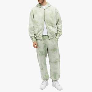 Survêtement streetwear pour homme de haute qualité, personnalisé, avec fermeture éclair, effet délavé, sweat à capuche et pantalon de survêtement évasé à jambe droite, 100% coton molletonné - Product Image 3