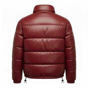 Veste d'hiver matelassée en cuir d'agneau véritable structuré, conçue pour résister aux conditions extrêmes, gardant la flexibilité et la chaleur. - Product Image 2