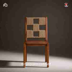 Minimalist Solid Teak Wood Hotel <b>Chair</b> with Rope Back Handmade Eco-Friendly Durable Modern Indoor Furniture Indonesia Made - Product Image 1
