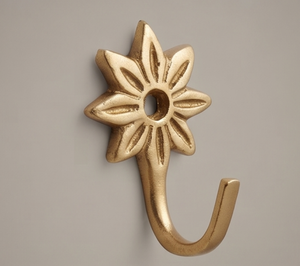 Artisanal Vintage Flower Design Metal Wall <b>Hook</b> Rust Resistant Single <b>Hook</b> For Clothing Storage Elegant Wall Accent - Product Image 1