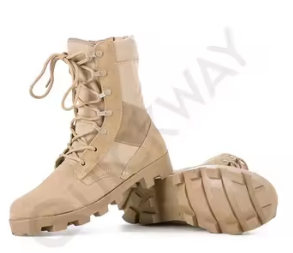 Bottes de travail tactiques à fermeture éclair latérale pour hommes, chaussures de sécurité en cuir pour la randonnée en plein air et l'équitation - Product Image 2