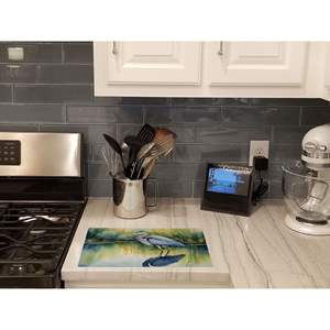 Blue Heron Stalking Prey Planche à découper décorative en verre trempé Planche de service de cuisine de grande taille pour hacher les plats et les assiettes - Product Image 2