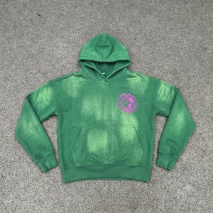 Sudadera con Capucha y Cremallera REXFIT SPORTS Verde Tie-Dye para Hombre, Casual, 100% Algodón, Felpa Francesa, Bolsillo Frontal con Logotipo, Corte Holgado - Product Image 1