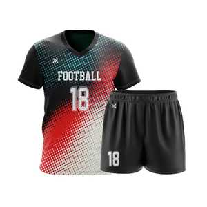 ชุดเสื้อฟุตบอลสีดำ คอวี แขนสั้น พิมพ์ลายแบบซับลิเมชั่น ระบายเหงื่อได้ดี สำหรับผู้ใหญ่ ยูนิเซ็กซ์ หมายเลข 18 - Product Image 6