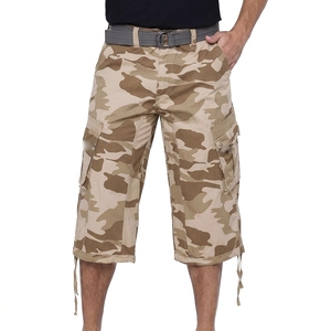 Custom Printed Logo Men's French Terry Cotton <b>3</b>/<b>4</b> Sweat <b>Shorts</b> Oversized Baggy Casual Summer Streetwear Sweat Long Capris <b>Shorts</b> - Product Image 1