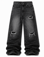 Jeans cargo de haute qualité pour hommes, taille basse, coupe droite, multi-poches, pantalon en denim, streetwear décontracté