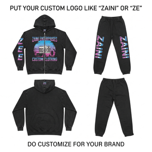Conjunto Deportivo de Invierno de Felpa de Algodón de 350 g/m², Sudadera con Capucha y Pantalones Deportivos con Estampado Gráfico Personalizado DTF - Product Image 1