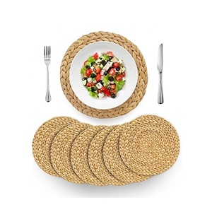 Sets de table ronds classiques en bambou tressé sur mesure, vente en gros, pour table à manger - Product Image 5