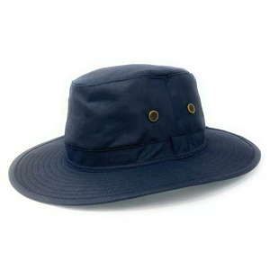 Chapeau Bob Unisexe en Cuir Bleu Marine Couleur Unie à Large Bord Pliable Décontracté pour l'Extérieur avec Bouton VANEK INTERNATIONAL pour Adultes Été - Product Image 1