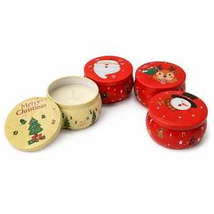 Luxury Organic Fruit Scented Soy Wax Handmade Art <b>Candle</b> with Elegant Metal Tin Lid-Christmas Holiday <b>Gift</b> - Product Image 1