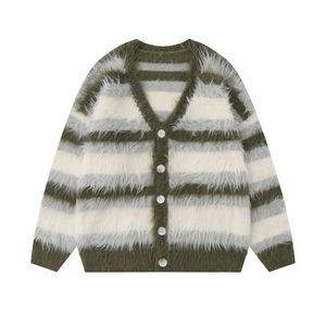 Custom Logo <b>Men</b> Fuzzy Sweaters Mohair Long Sleeve Warm Knitwear Winter <b>Pullover</b> Furry Knit Jumper Custom Mohair Sweater - Product Image 1