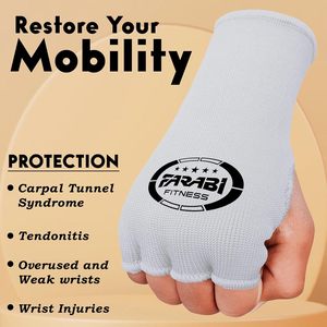 FARABI Fitness Polyester boxing inner Gloves Half Finger Workout Exercise Hand Wraps White Gray Pink Blue Red Black All Seasons - Product Image 4