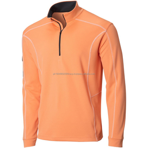 OEM Design Polyester Golf Men's <b>Polo</b> Shirt <b>Zip</b> Pullover Golf Shirt With Long Sleeve - Product Image 5