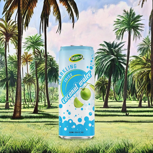 Eau de coco juteuse et gazeuse 320ml |   Boisson saine à saveur originale 100% pure stérilisée 5,5 Brix |   Boîte en aluminium WANA - Product Image 1