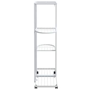 Fioriera in ferro bianco a 4 livelli con ruote 17.3 espositore \ "x9.1 \" x31.5 \" - Product Image 4